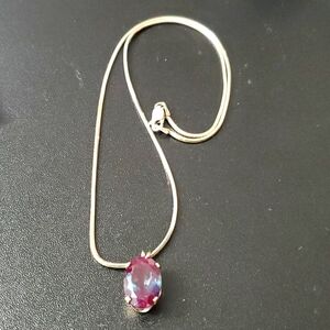 Sterling Silver 925 Mystic Tourmaline Pendant Necklace